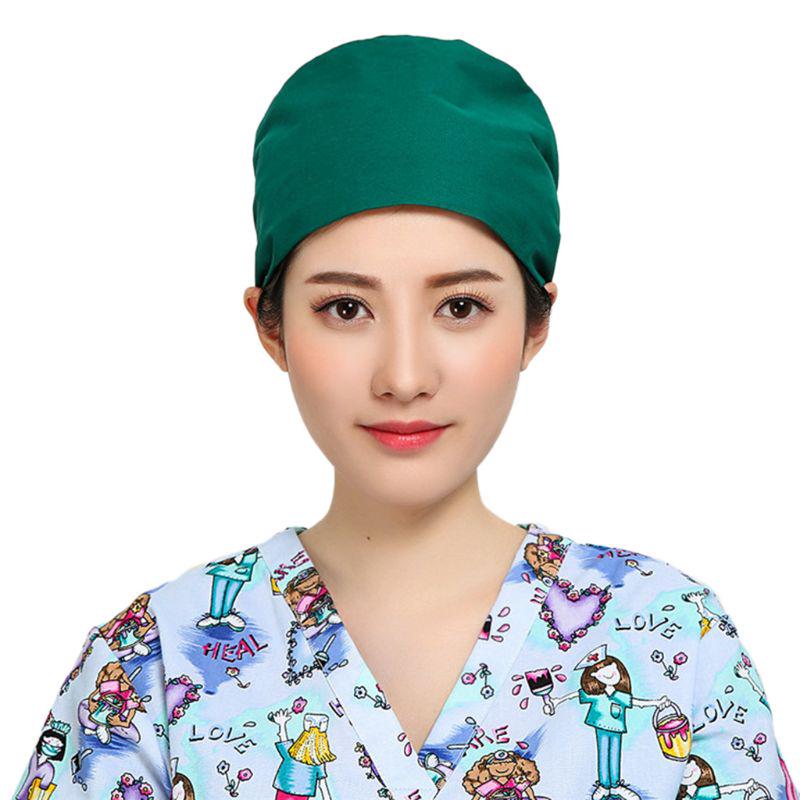Soft Sweat Band Blue Scrub Caps Surgical Bouffant Cap Surgeons Hospital Cap Unisex Surgical Caps Doctor Nurse Medical Lab Cap Coat