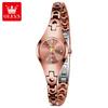 OLEVS Luxury Fashion Women's Watches Rose Tungsten Steel Elegant Brand Quartz Watch for Lady Beautiful Trend Original Wristwatch
