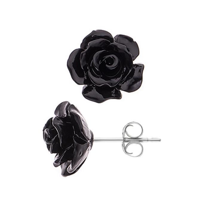 

Earrings - LOVA LOLA VAN DER KEEN - Pink Black - Solid 925 Sterling Silver - Stud Backing System - Woman