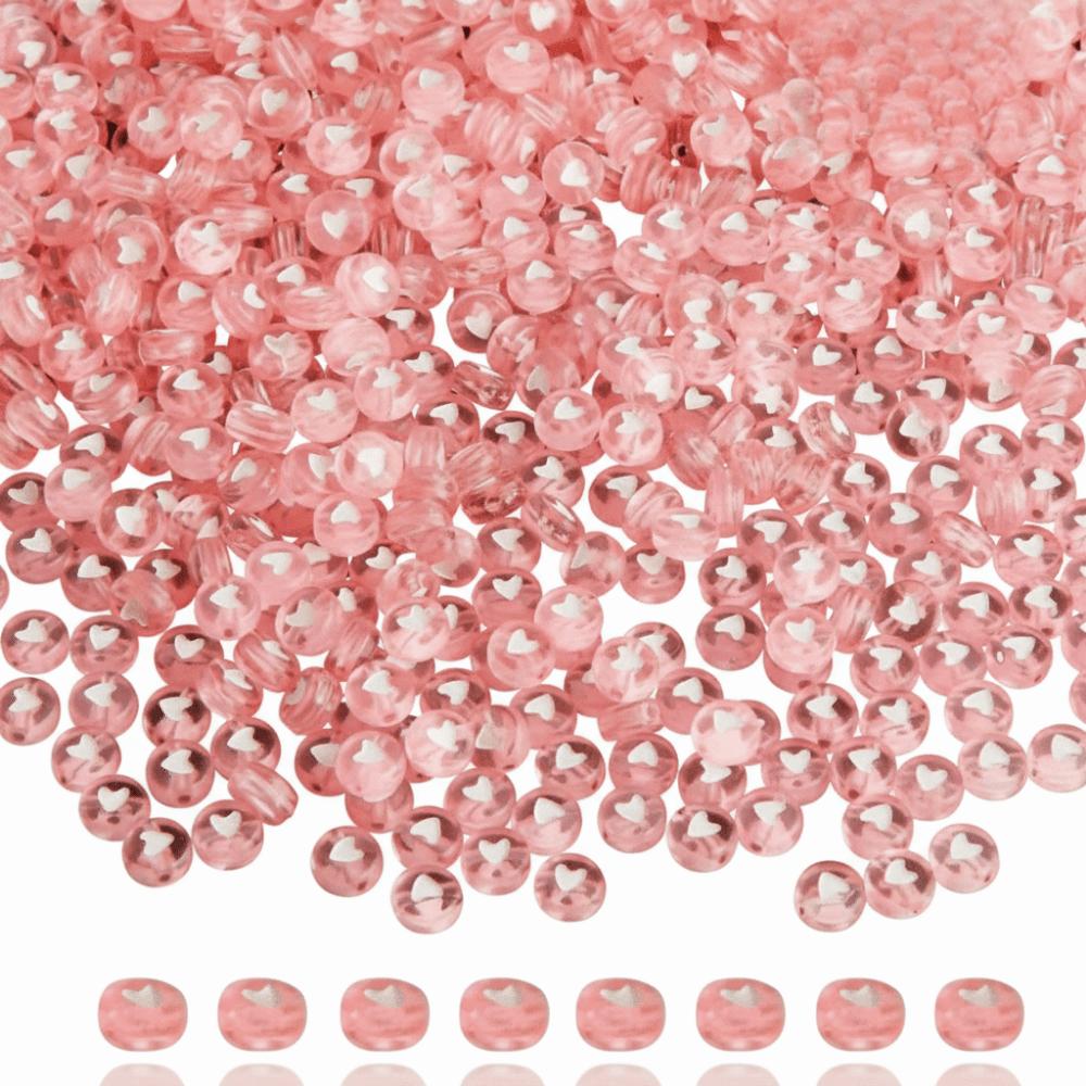700Pcs Mixed Colors Letter Flat Beads Straight-Hole DIY Jewelry Beads Bulk Beads Necklaces