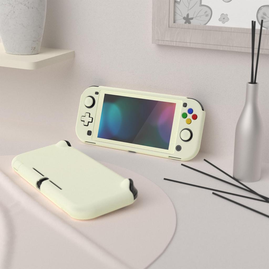 eXtremeRate Custom Cover for PlayVital Switch Protective Cover for Switch Lite with Screen Protection Film Lite, (hard) - 1 [Ivory Color]