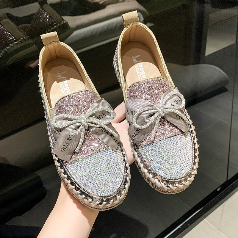 Single Shoe Female 2025 New Casual Bow Student Shoes Large Size