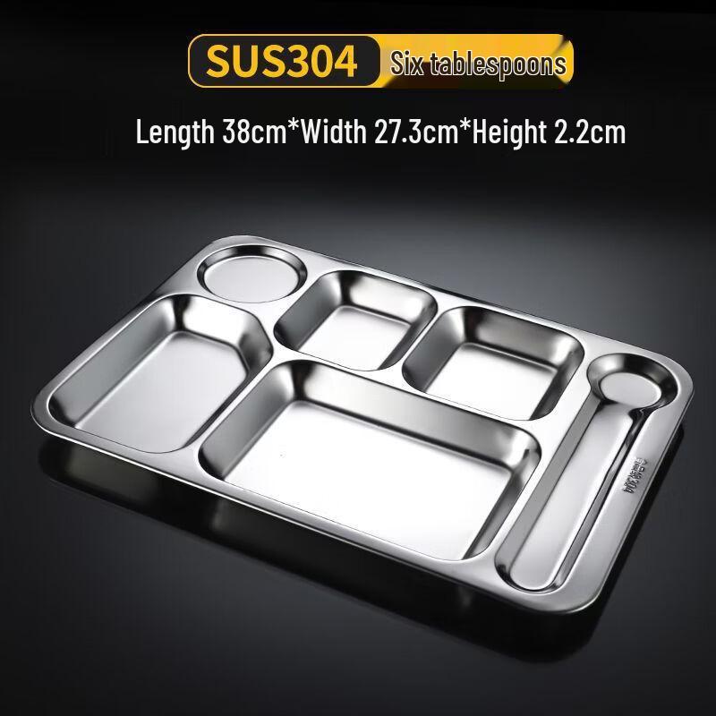 Handun Stainless Steel Divided Canteen Plates - 10-Pack