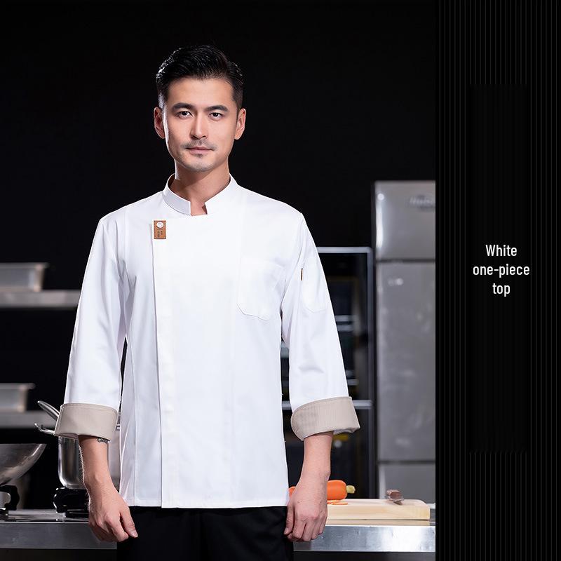 Long Sleeve Breathable Chef Coat for Restaurant and Catering - Unisex Workwear for Autumn/Winter