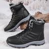 High Top Men Boots Plush Warm Ankle Boots Lace Up Black Snow Boots High-quality Winter Leather Luxury Sneakers Shoes size39-48