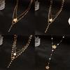 Fashion Flower Pendant Necklace For Women With Pearl Multilayer Chain Jewelry Gift For Teens