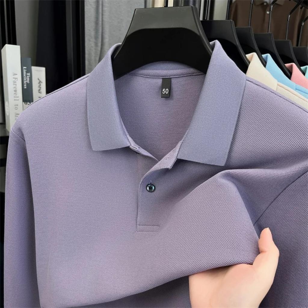 STORN 100% Pure Cotton High-quality Men's Long Sleeve Polo Shirt Autumn Fashion Simple Original Design Luxurious Golf T-shirt