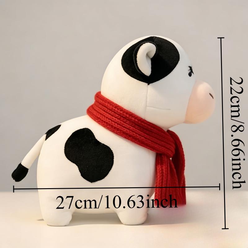 Милая Плюшевая Корова Мягкая Злая Телочка Набивная Кукла Кавайная Плюшевая Фигурка Коровы Настольное Украшение для Взрослых Праздничные Подарки