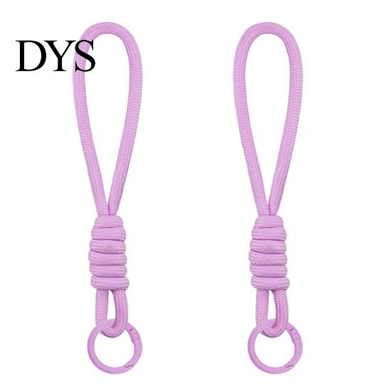 High Elasticity Rope Strap 2Pcs Braided Pendant Lightweight High-Elastic Keychain Holder with Soft Touch Wrist Reinforced Knot Design Macaron