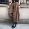 Women Bloomer Elastic High Waist Wide Leg Trousers with Pockets Solid Color Loose Fit Casual Pants Work Travel Daily Wear