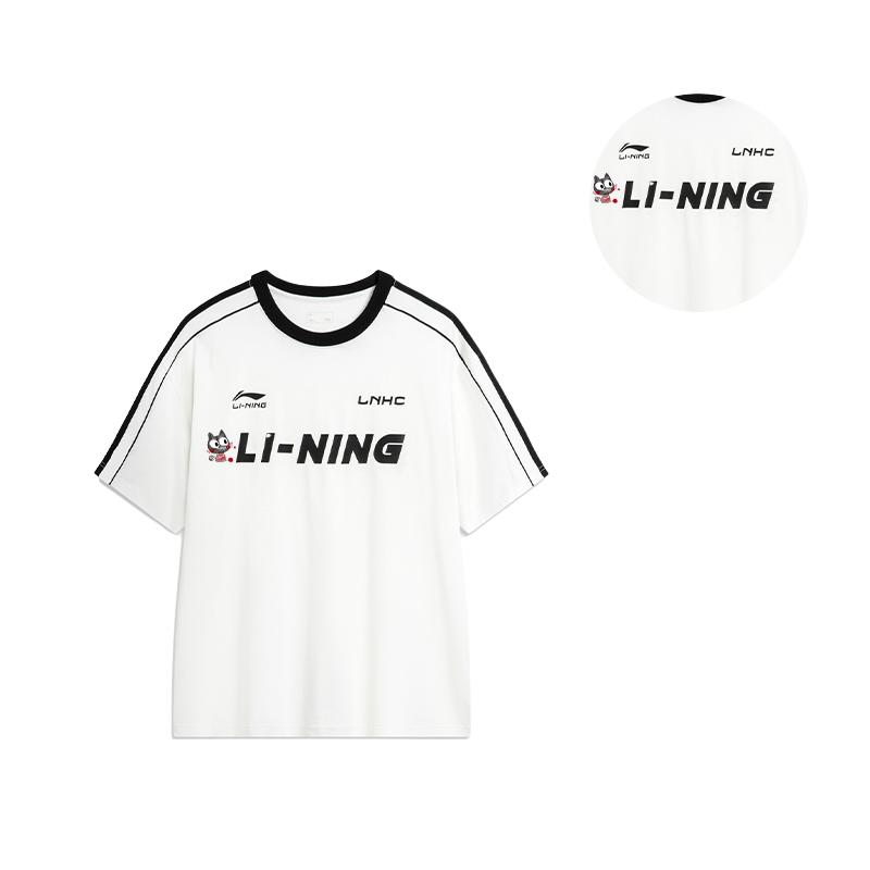 Li Ning Letter Loose Comfortable Casual Short Sleeve T-Shirt Unisex Tops White AHSU657-1(TEAM702-3.4.15)