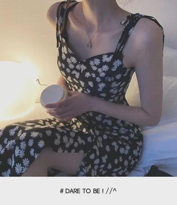 Vestido Midi de Tirantes Floral de Margarita para Mujer, Ajustado, Estilo Francés, Primavera 2023