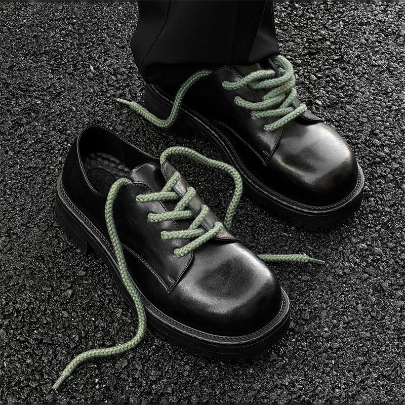 

Нишевые черные туфли с большой головой высокого класса, на платформе, увеличивающие рост, дерби, парные, повседневные, в британском стиле, 24109-A 38 чёрный