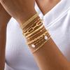 Waterproof Stainless Steel Chain Bracelets For Women , Gold Plated Fashion Stackable Link Bracelet Gifts