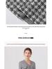 2025 Fall/Winter Retro European & American Houndstooth V-Neck Mid-Length Knitted Dress