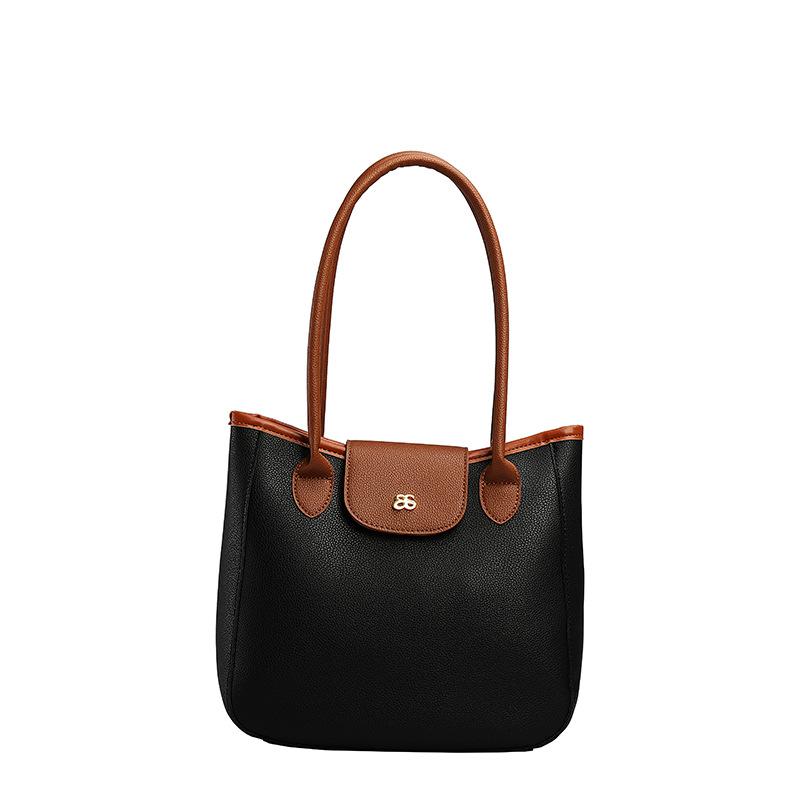 

Вместительная сумка-тоут для поездок на работу, женская новая модная повседневная наплечная сумка, универсальная текстурная рабочая сумка-тоут чёрный