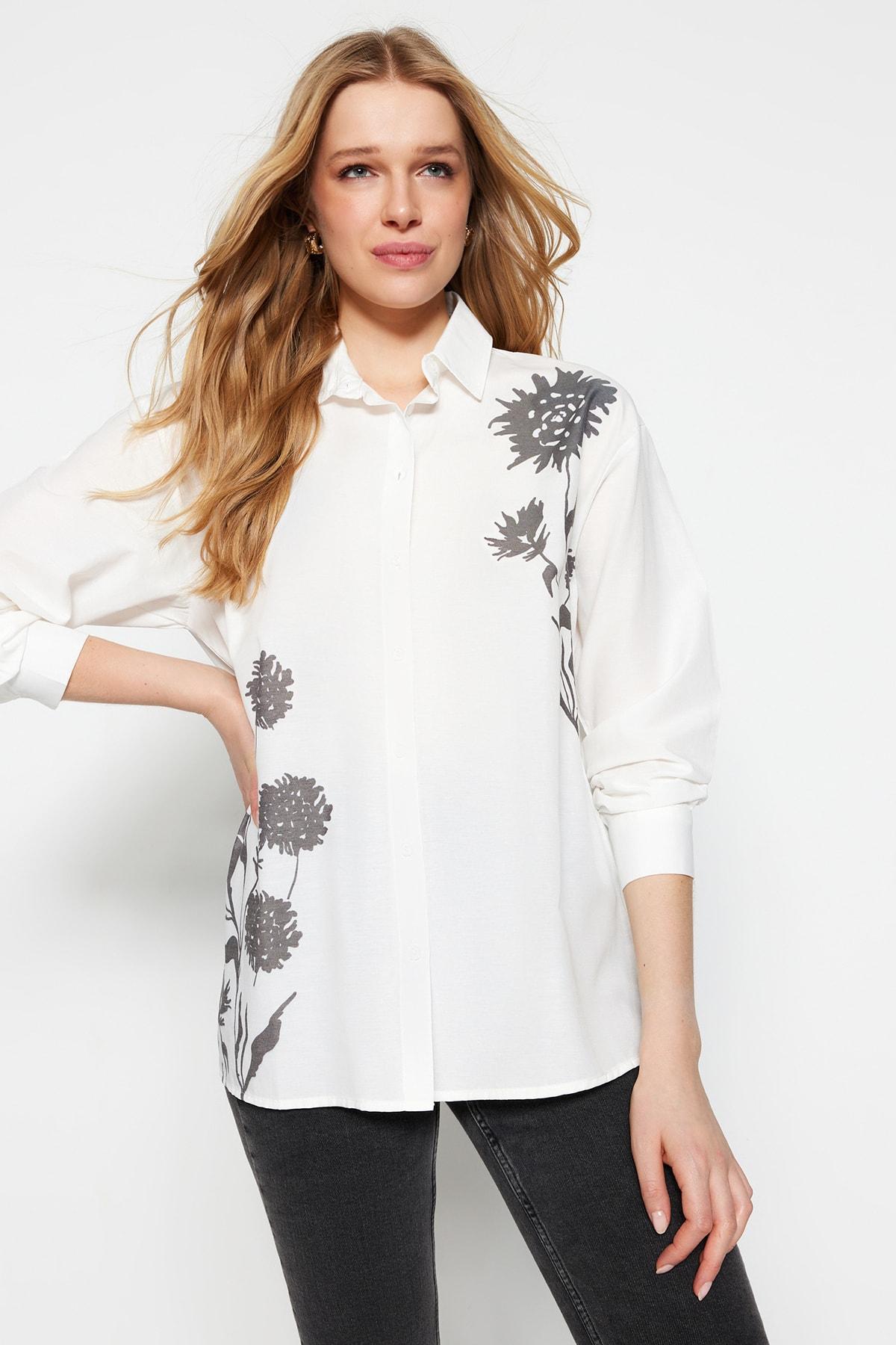 

Рубашка - Экрю - Oversize