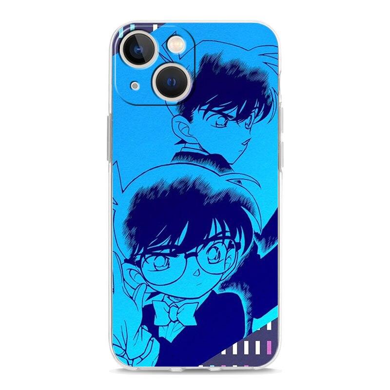 Крутой чехол для телефона Detective Conan Anime для iPhone 14 13 11 12 Pro Max X XR XS 7 8 Plus SE прозрачный мягкий силиконовый чехол iPhone 7 8 SE