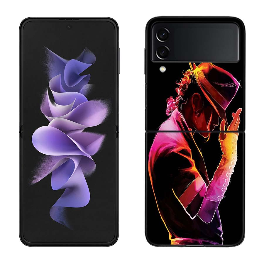Custodia per Telefono Michael Jackson Per Samsung Galaxy Z Flip 6 5 4 3 5G Nera Coque Rigida Z Flip 7 Cover Z Flip 5 Custodia Capa Fas