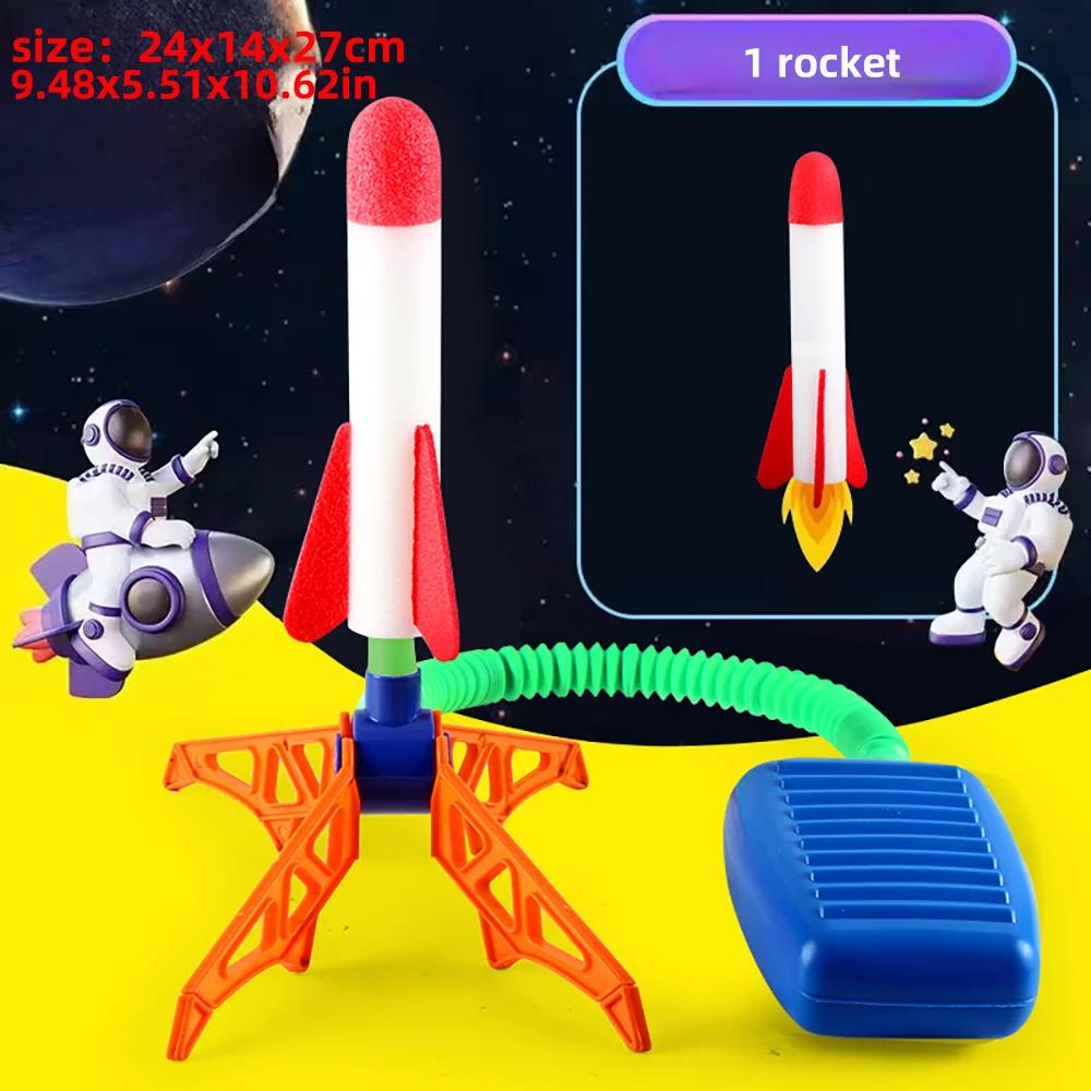 Kids Rocket Launcher Toy Foam Rockets and Sturdy Launcher Stand Outdoor Family Games Fun Outdoor Toy for Kids Birthday Gifts