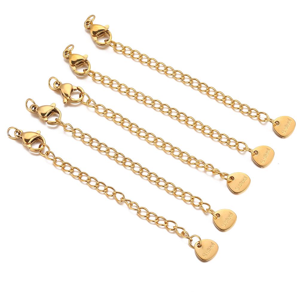 Stainless Steel & Titanium Necklace Extension with Lobster Clasp & Beaded Tail - DIY Accessory Set