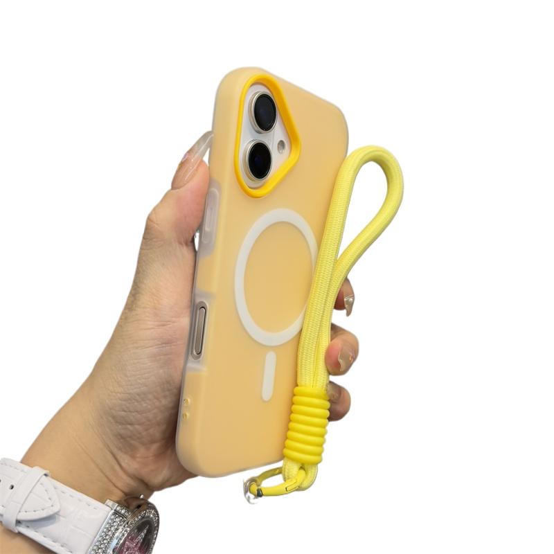 New 3 IN1 With Lanyard For Magsafe Case for iPhone 17 16e 16 15 14 Plus 13 11 12 Pro Max Magnetic Wireless Charge  Matte Cover