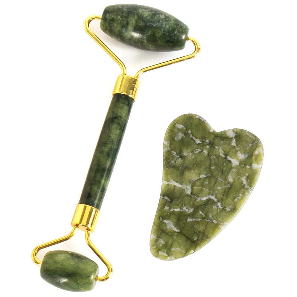 Jade Roller & Gua Sha Facial Massage Three-Piece Set