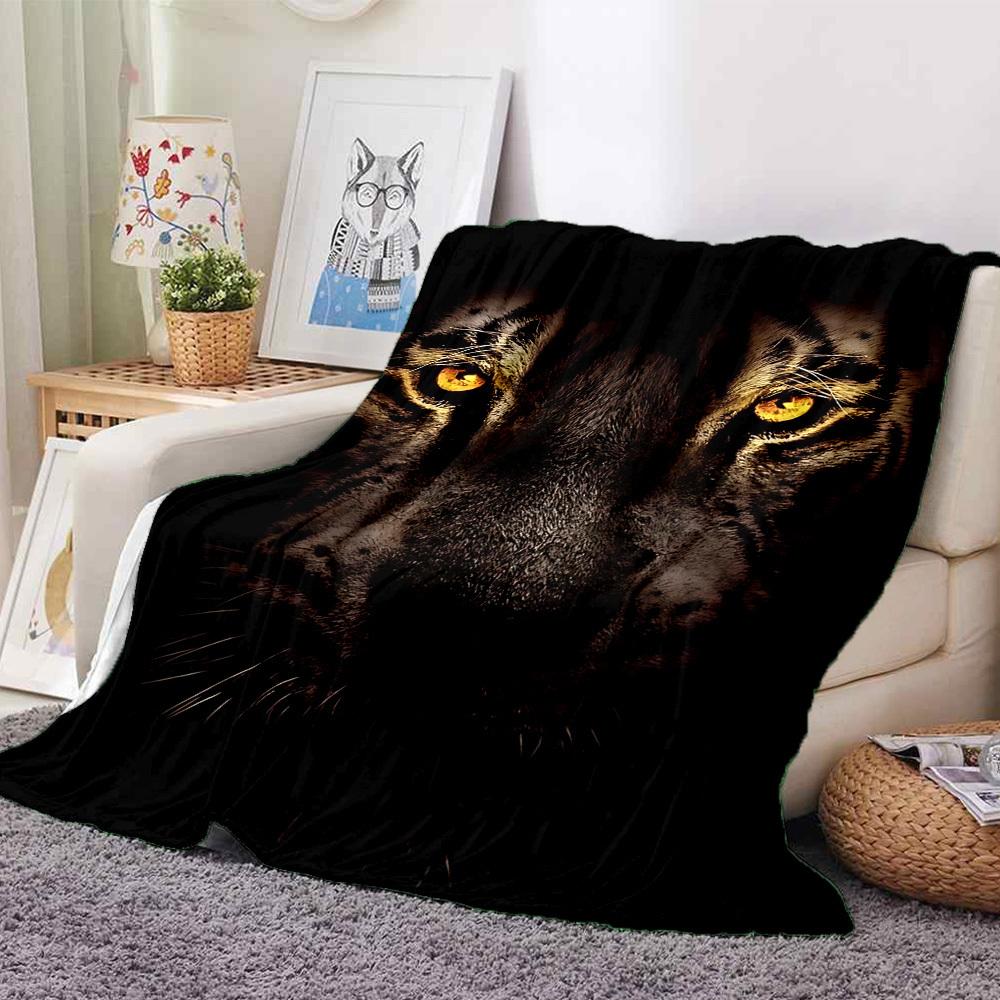 1pc Tiger Print Soft & Warm Polyester Knit Blanket, Digital Printed, All-Season Throw for Napping, Traveling, Sofa yy250906014