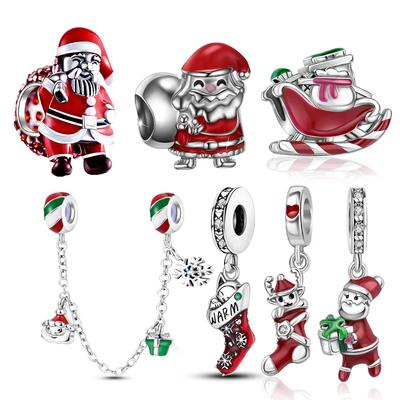 Charm Kupfer Weihnachten Themen Serie Weihnachtsmann Trägt Geschenke Für Frauen DIY Armband Halskette Schmuckherstellung Geschenk
