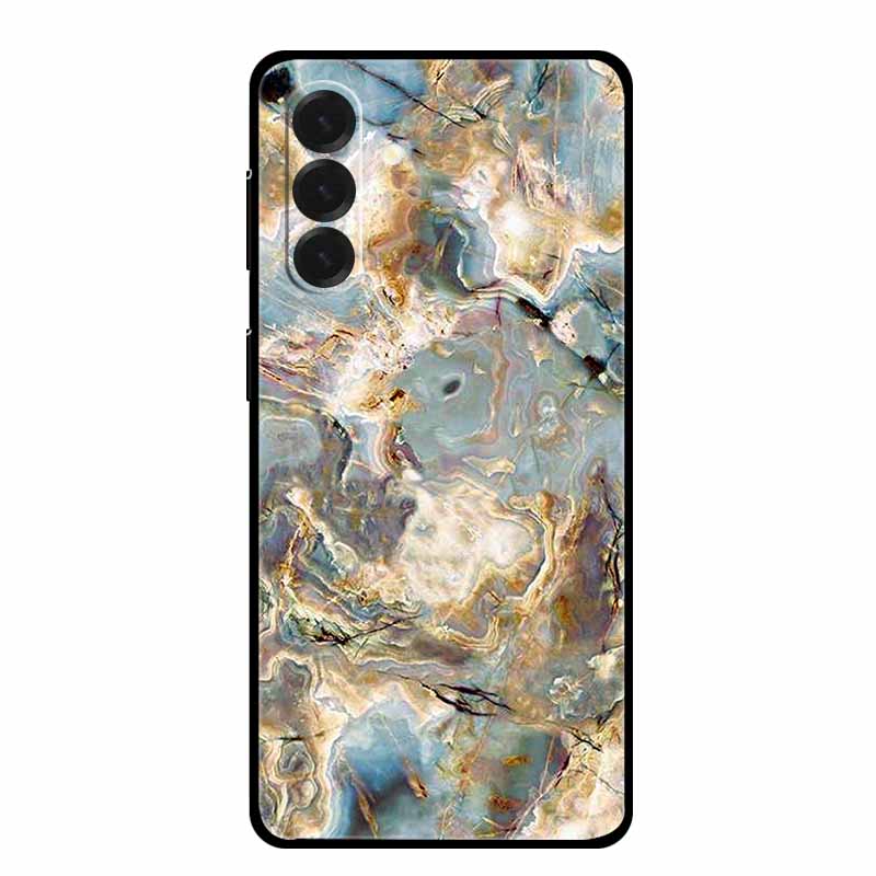 For Samsung Galaxy A17 Cases Marble Painted Black Silicone Back Cover Case for Galaxy A17 5G Protective Shell A17 Texture Bumper