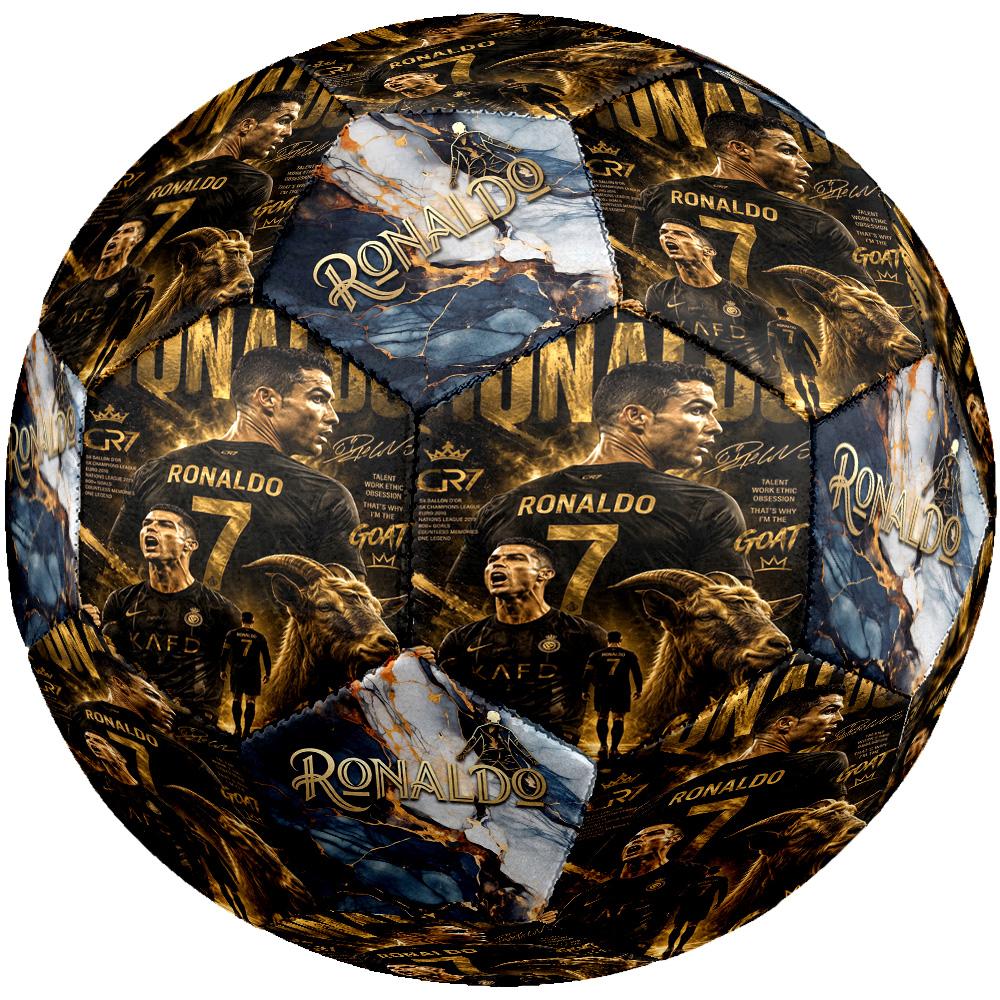 Ronaldo's Golden Legend: Ronaldo's Legacy Size 5 Football Machine Sewn Indoor/Outdoor Training and Matches Surprise Collection Gift