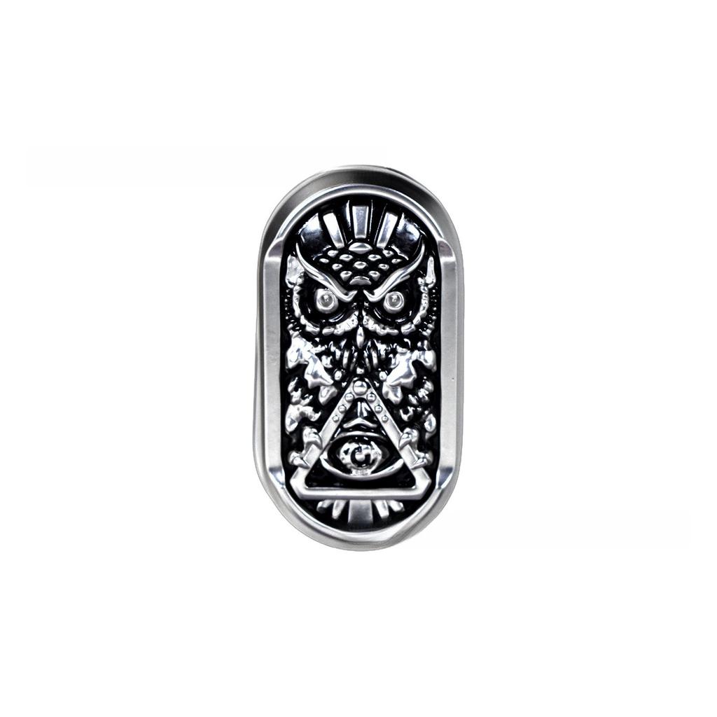 Owl Edc Mechanical Slider Fidget Magnetic Push Card Metal Pushing Plate Haptic Coin Sensory Stress Reducing Toys Anti Anxiety