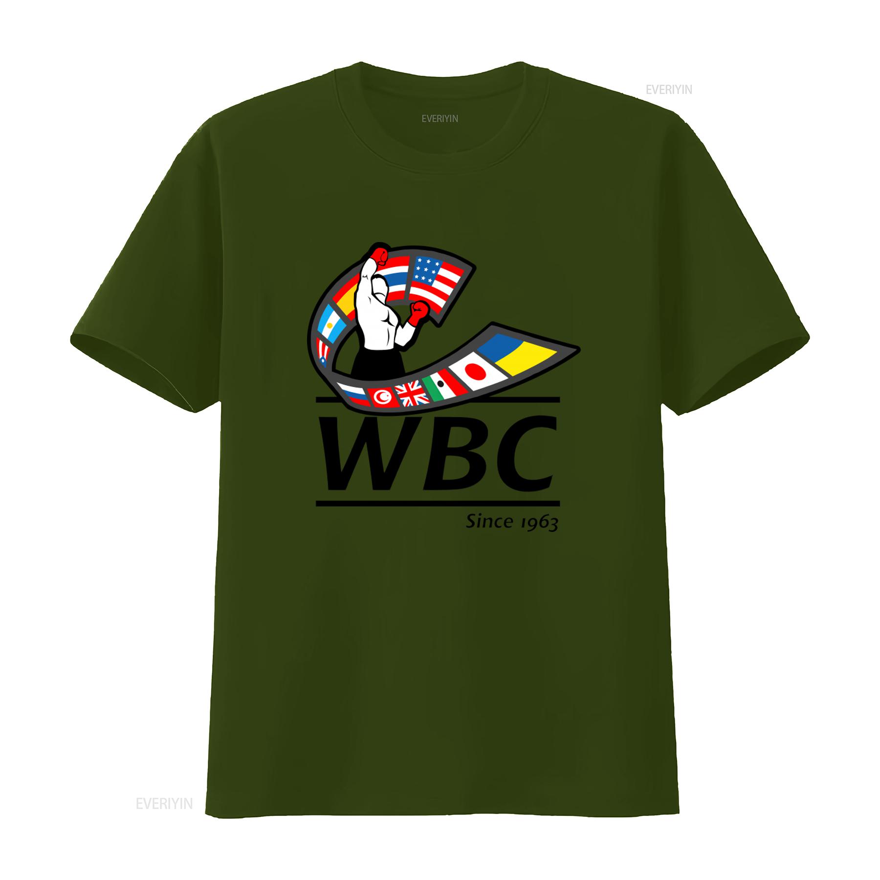 

World Boxing Council Heavy Cotton T shirt with International Flags Design Since 1963 vintage Washed Top For Everyday Wear homme 4XL