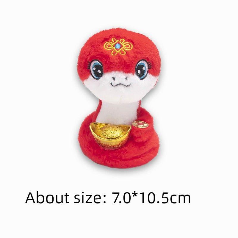 

New Year Red Stuffed Scarf Ornament Gift Stuffed Gold Snake Money Doll
