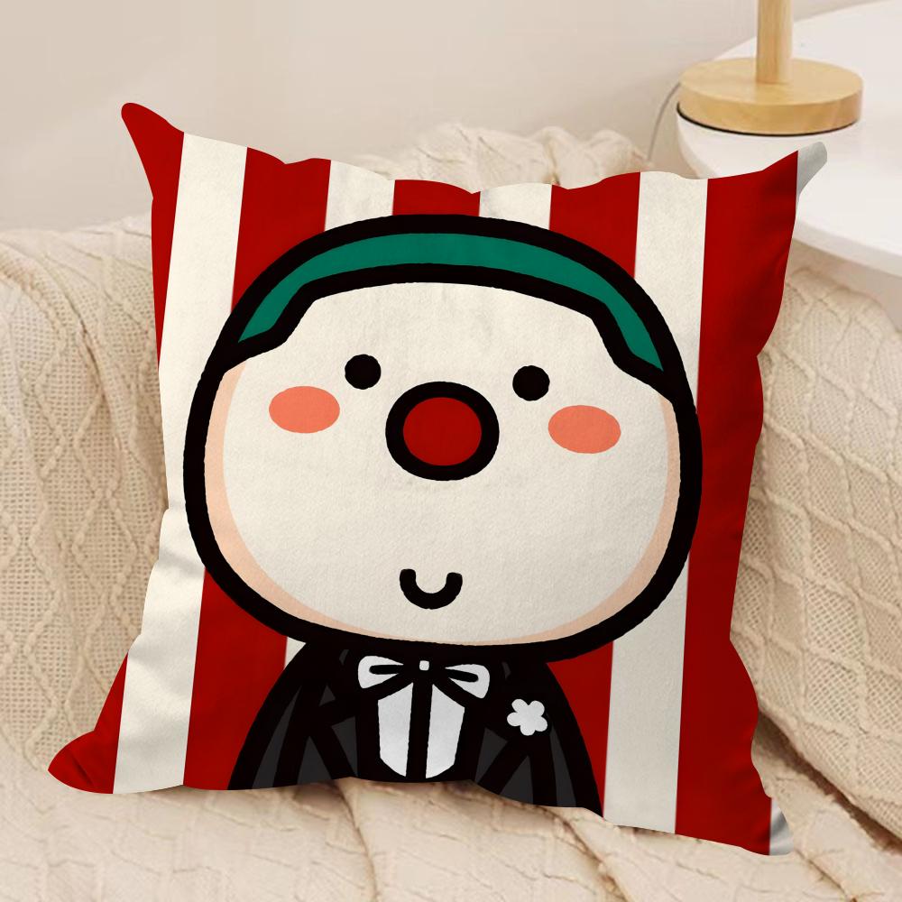 Süßer Cartoon-Paar-Kissenbezug Weicher Plüschstoff Doppelseitig Bedruckter Sofakissenbezug für Alle Jahreszeiten Heimdeko Geschenk