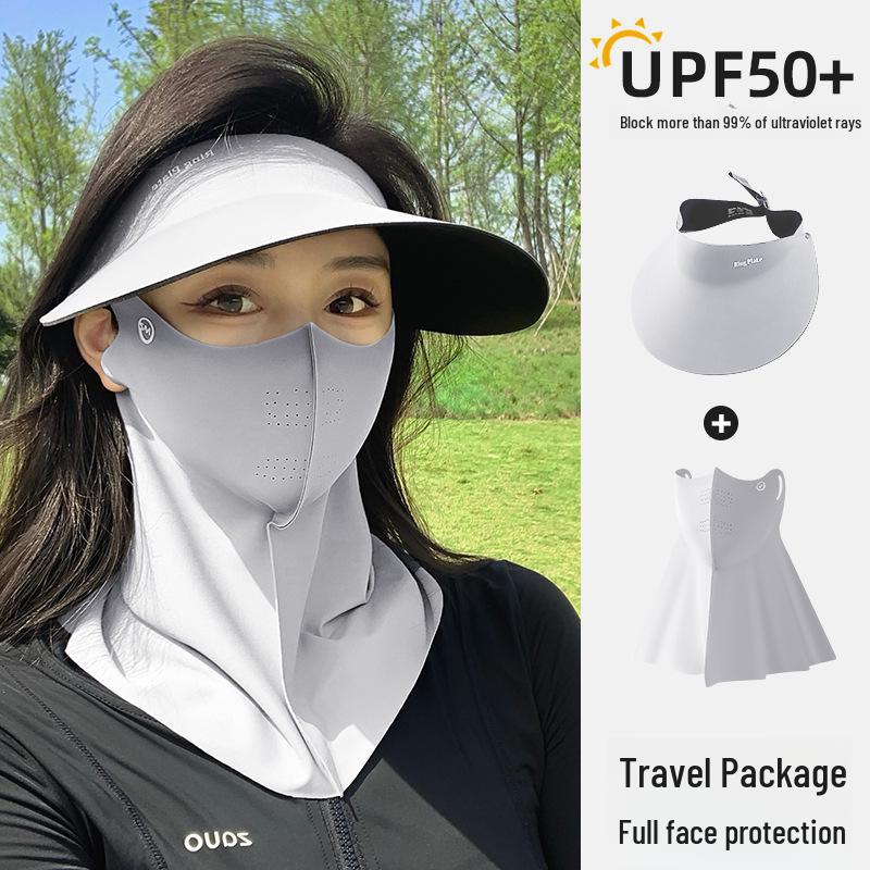 Women's Seamless Sun Protection Hat: Large Brim, Hollow Top for Cycling In Spring and Summer