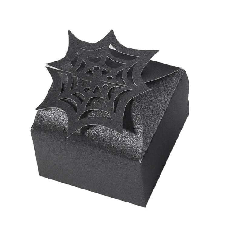 12 Count Tangerine Halloween Candy Boxes User Friendly Paper Container With Eerie Pumpkin Designs