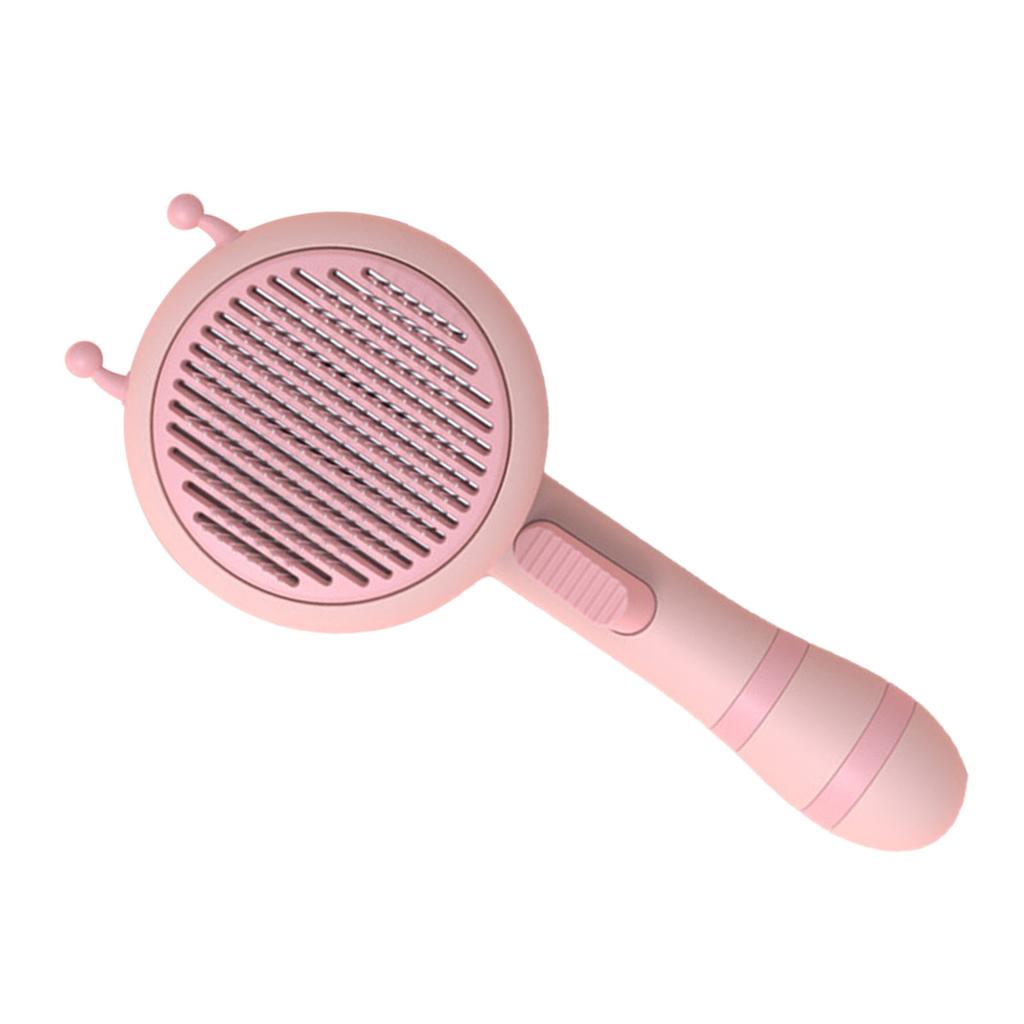 Cat Grooming Brush Self Cleaning Stainless Steel Needle Rounded Tip Ergonomic Handle