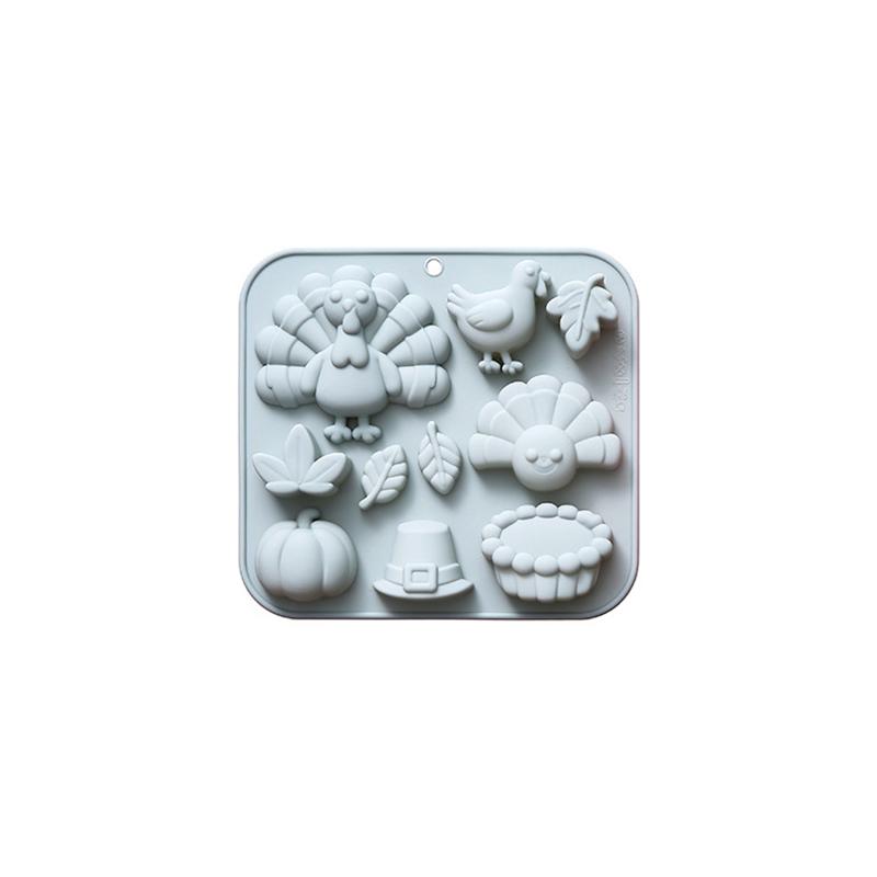 

Fall Thanksgiving Chocolate Mold Autumn Pumpkin Turkey Maple Leaves Silicone Mold Fall Candy Resin Baking Mold Soap Mold синий