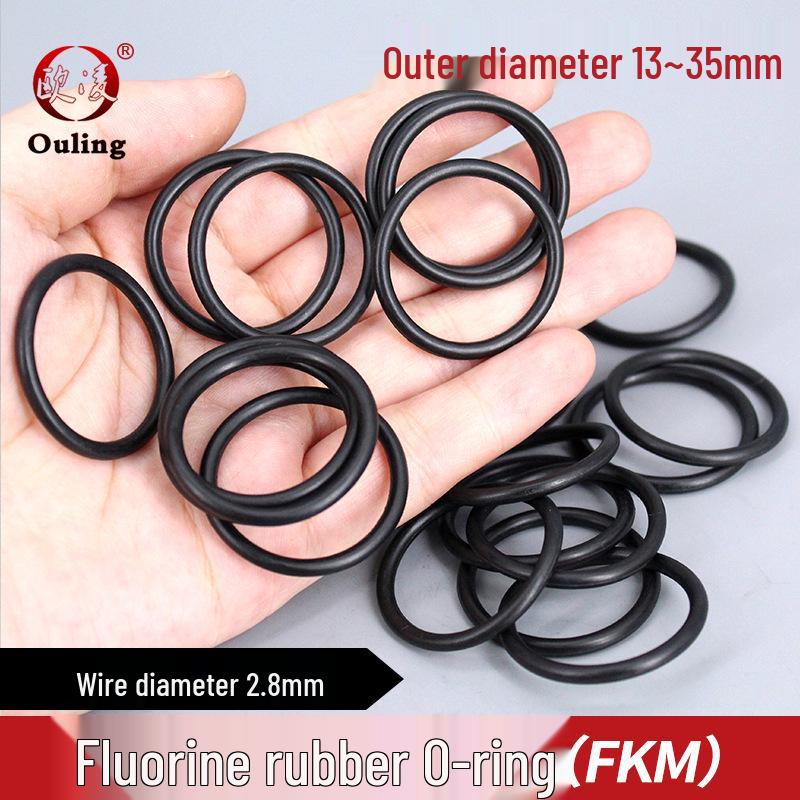 Black FKM O-ring, OD: 13-35mm, Thickness: 2.8mm OD 22*2.8mm (5 pcs) Black FKM O-ring