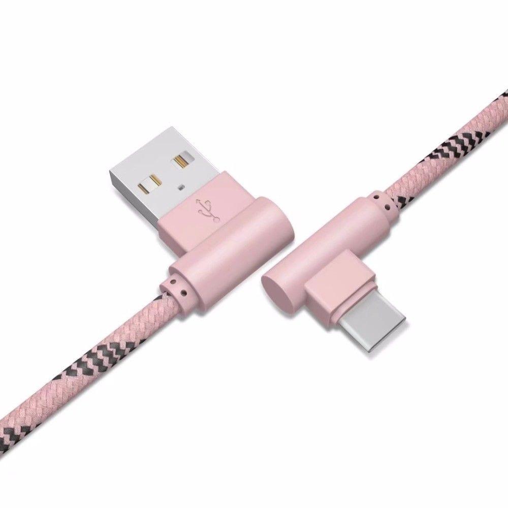 Преміальний плетенний Type C 90 градусів Прямий кут USB C Швидкісний кабель для синхронізації даних та зарядки для оптимальної продуктивності