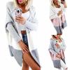 Ladies Long Hooded Cardigan Knitted Sweater Coat For Winter Casual Plus Size Style