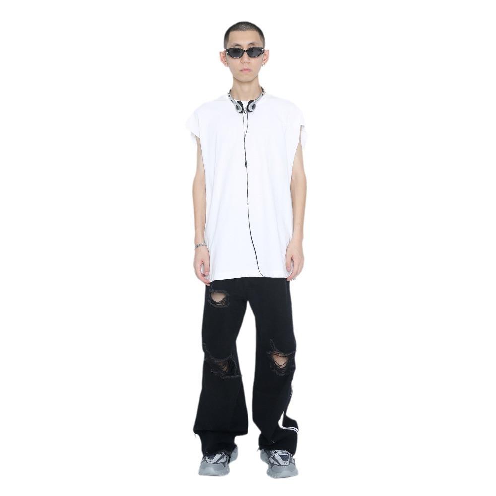 Jeans Men's Summer New Side Stripes Loose Straight Casual Long Pants