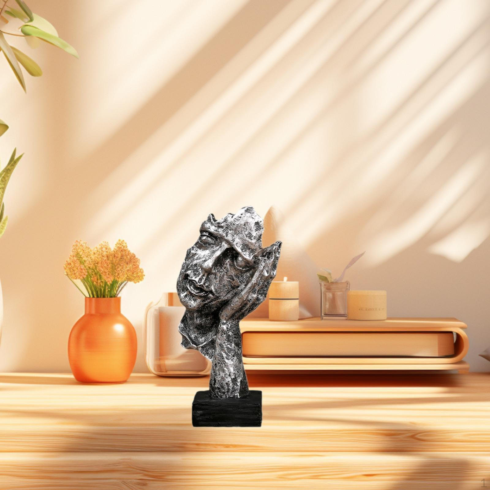 

Абстрактная скульптура лица Элегантный акцент домашнего декора Silver