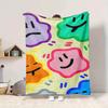 1pc Colorful Faces Blanket Warm, Cozy, And Soft, Suitable for Sofas, Beds, Cars, And Office Use.Perfect for Camping And Travel, Making It a Great Gift