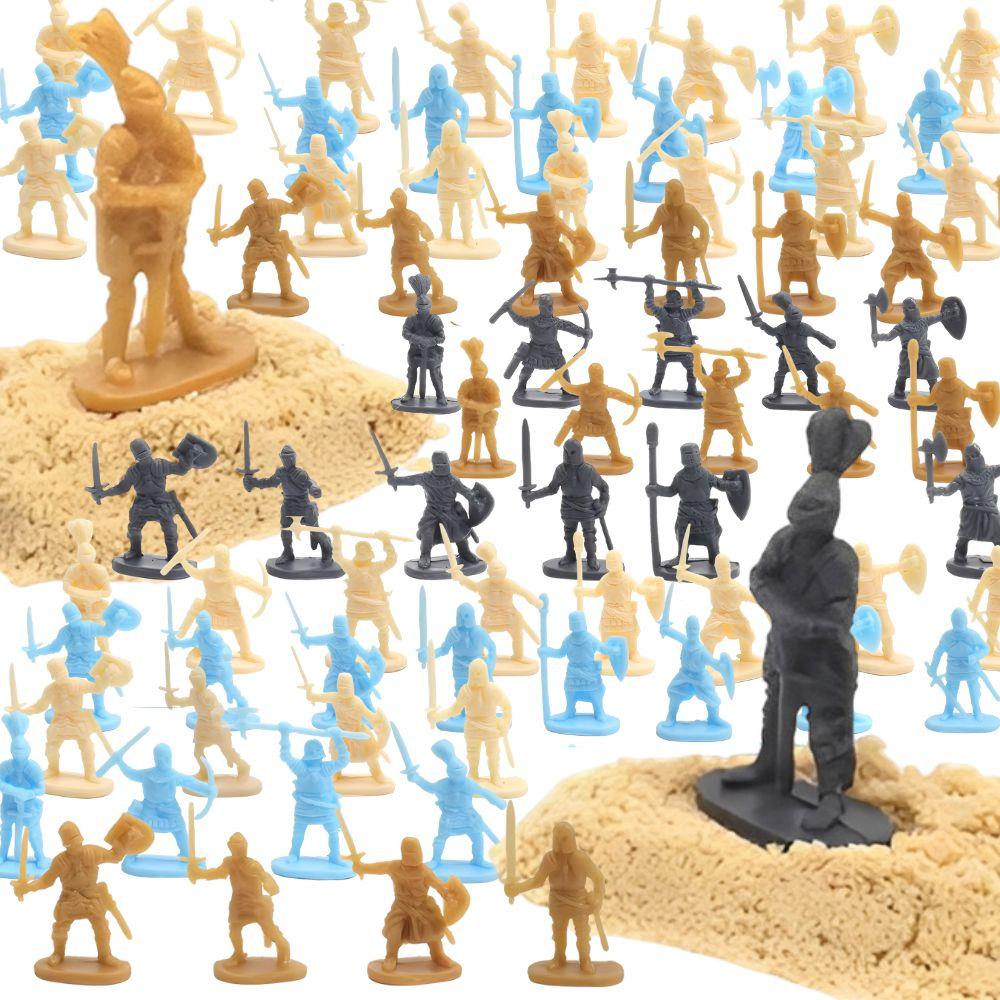 30/100pcs 1.06inch Medieval Soldier Model Color Mixed Role Playing Doll Sand Table Scenario Exercise Collection YMY