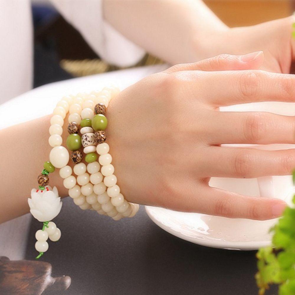 Tassel Ethnic Necklace Bodhi Bracelet Beads Bracelets Chinese Style Bracelets White  Bracelets