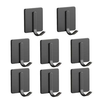 Pack of 8 Convenient Stick On Holder Practical Strong Adhesive Hanger Simple Wall Hook Without Drilling for Bathroom