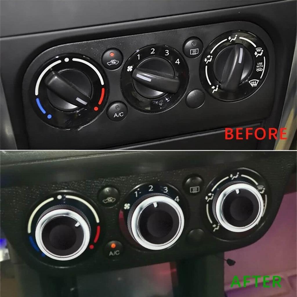 3pcs/set Air Conditioner Knob Aluminum Alloy AC Knob Heat Control Button for Toyota Corolla EX Black Accessories
