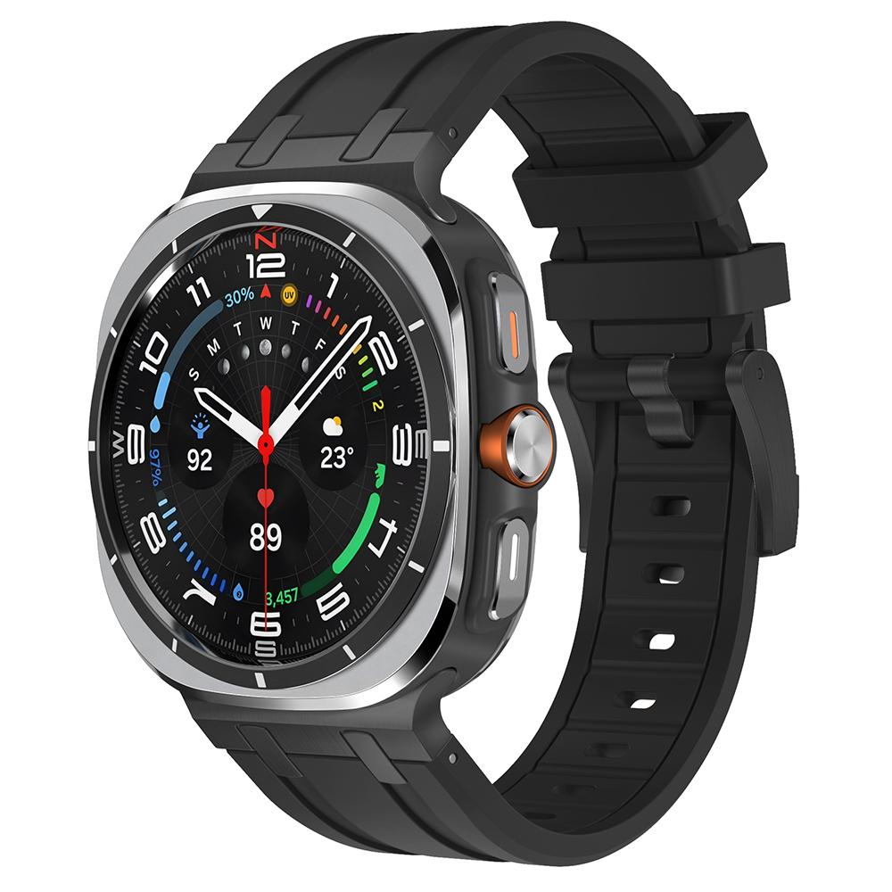 Luxury Sports Rubber Band for Samsung Galaxy Ultra Watch 47mm Curved End Silicone Strap for Samsung Ultra 7 47 47MM Men Bracelet